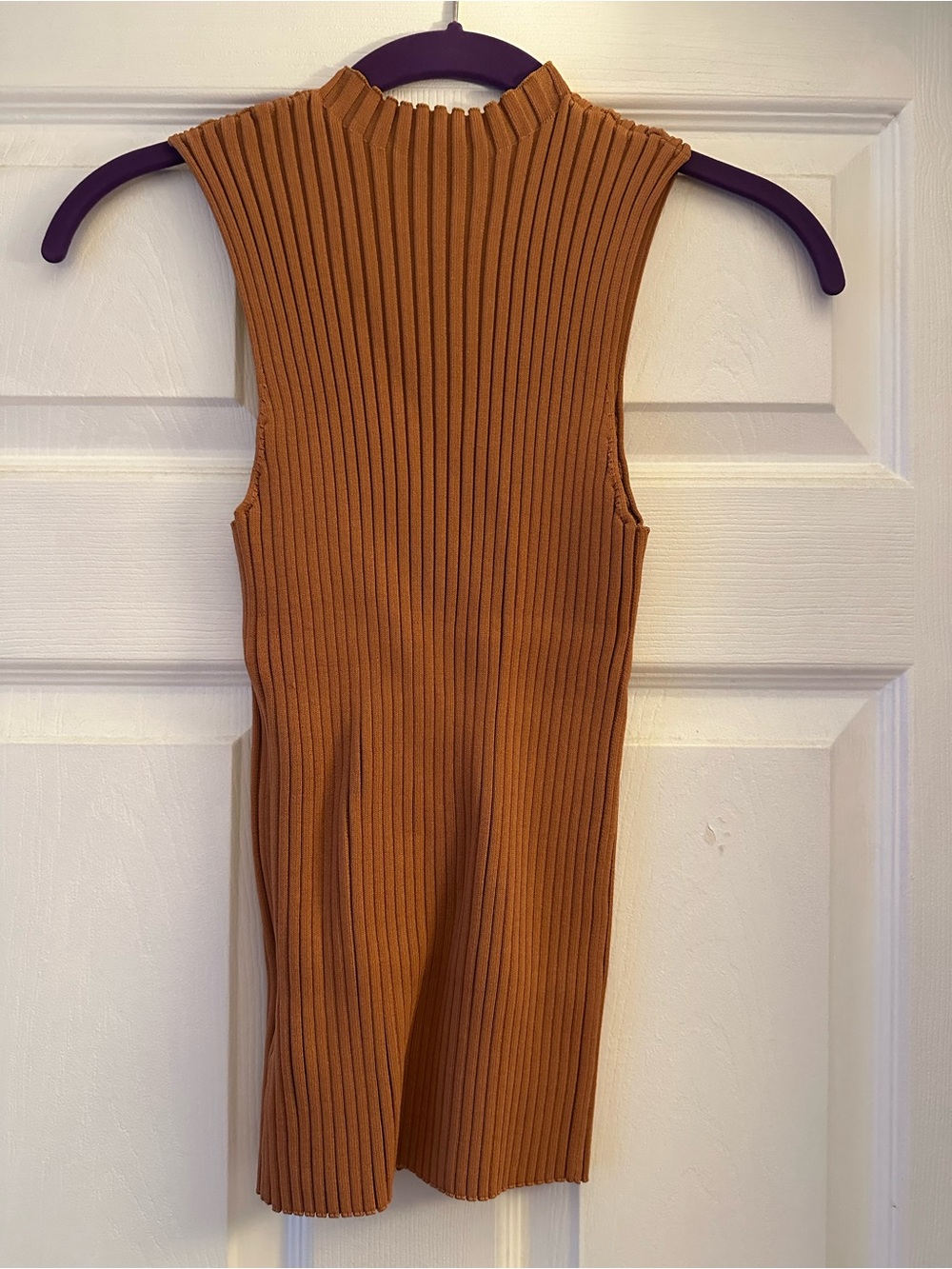 Dion Lee Rust Ribbed Cutout Tank Top - Picture 4 of 4